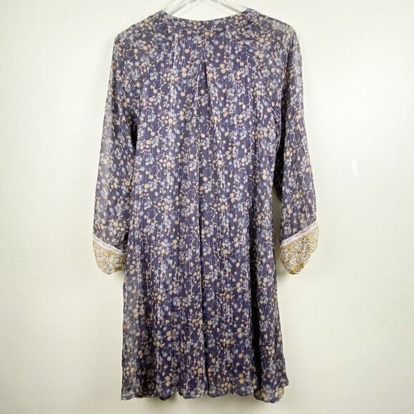 FREE PEOPLE | Purple & Yellow Floral Boho Tunic Dress XS - Picture 2 of 9